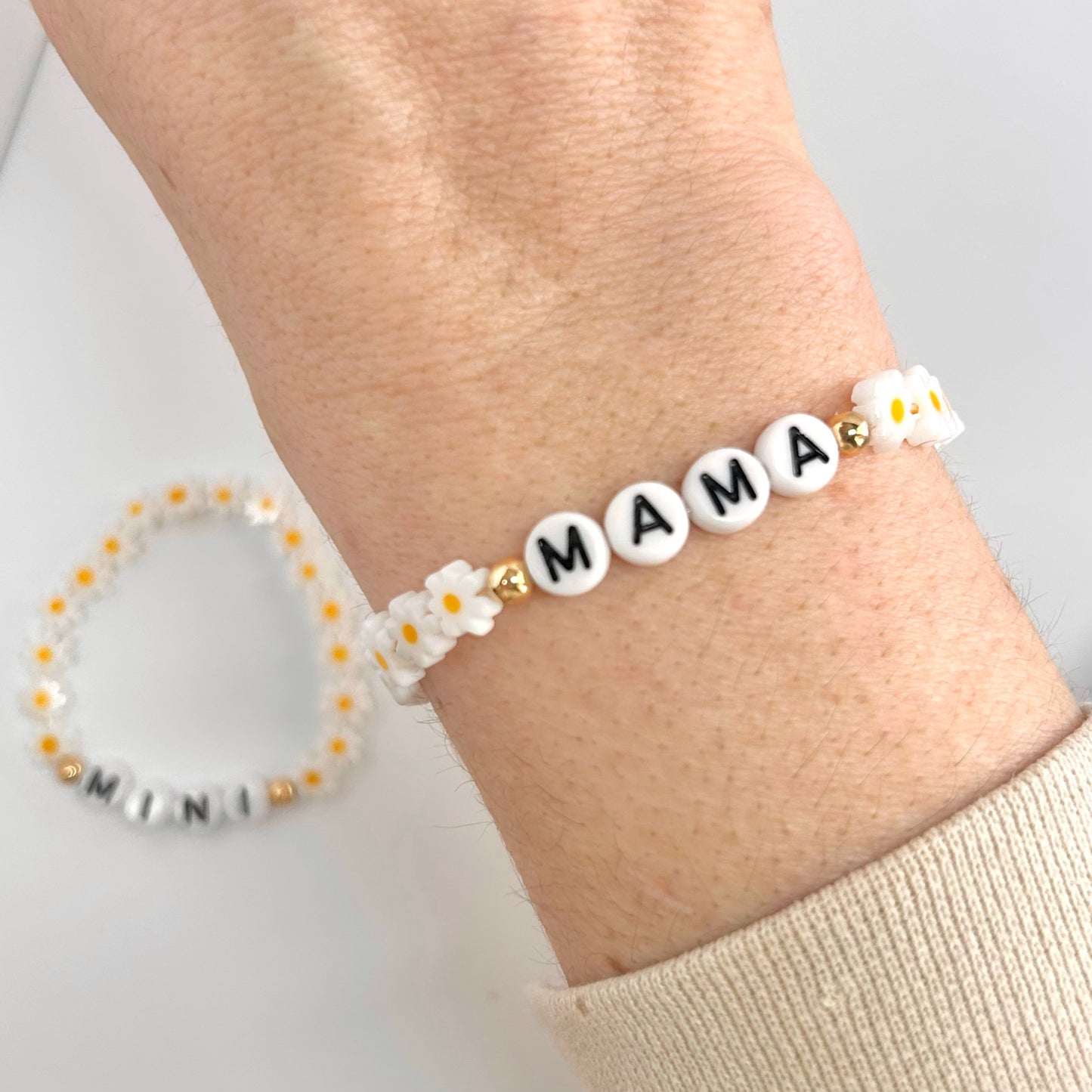 Daisy Mother Daughter Matching Bracelet Set