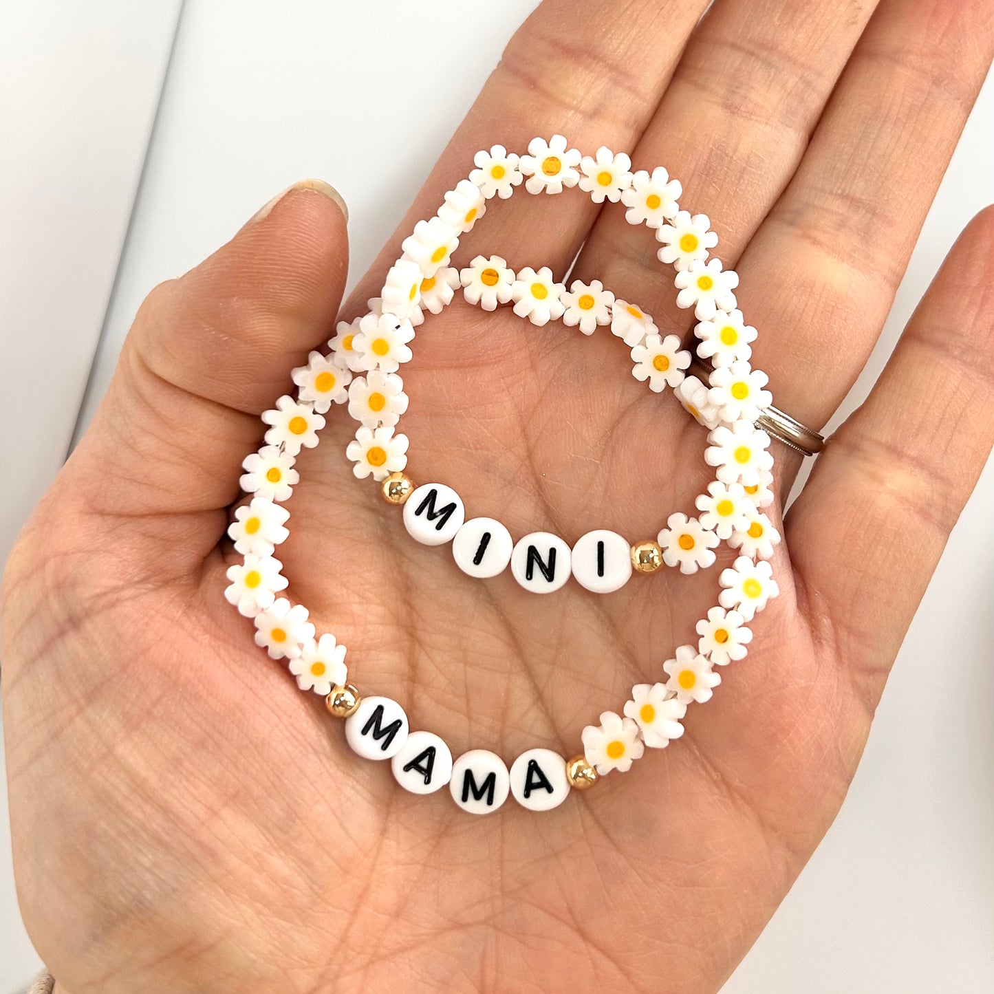 Daisy Mother Daughter Matching Bracelet Set