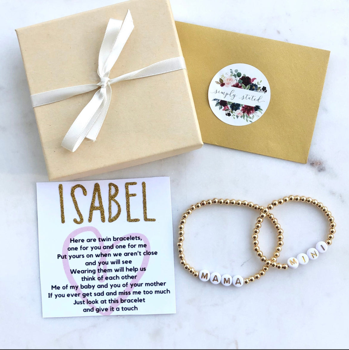Custom Name School Anxiety Matching Bracelet Set - Simply Stated