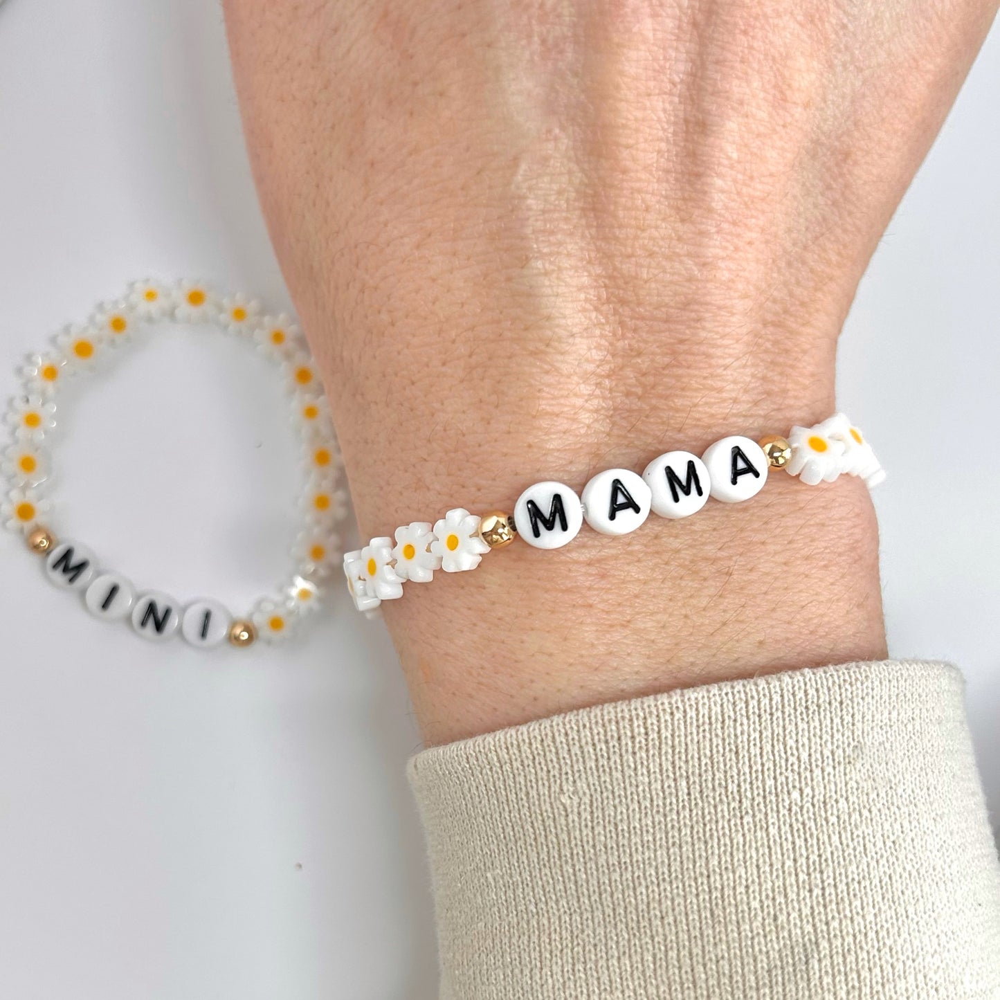 Daisy Mother Daughter Matching Bracelet Set