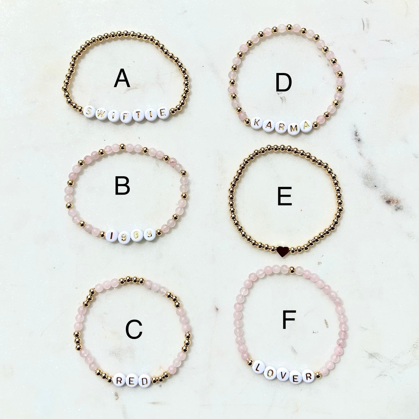 Taylor Swift Friendship Bracelets - Rose Quartz - Simply Stated