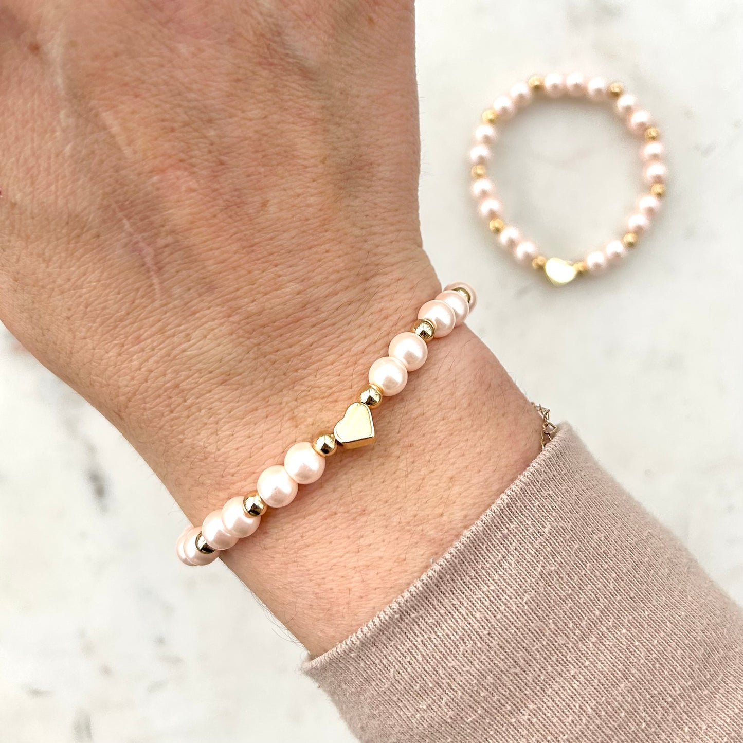 Pink Pearl Heart Valentines Day Matching Set - Simply Stated