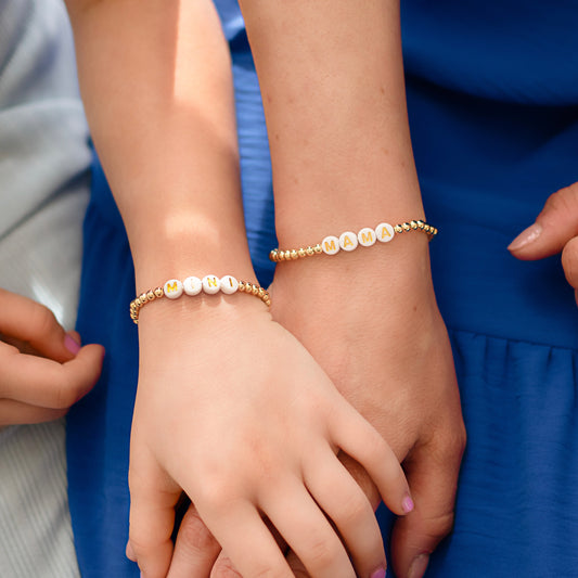 Custom Name Matching Mother Daughter Bracelet Set - Simply Stated