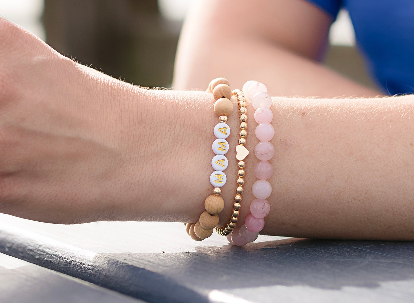 Gemstone and Wood Custom Bracelet Stack