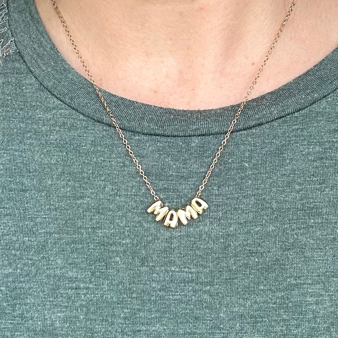 Custom Bubble Letter Necklace - Simply Stated
