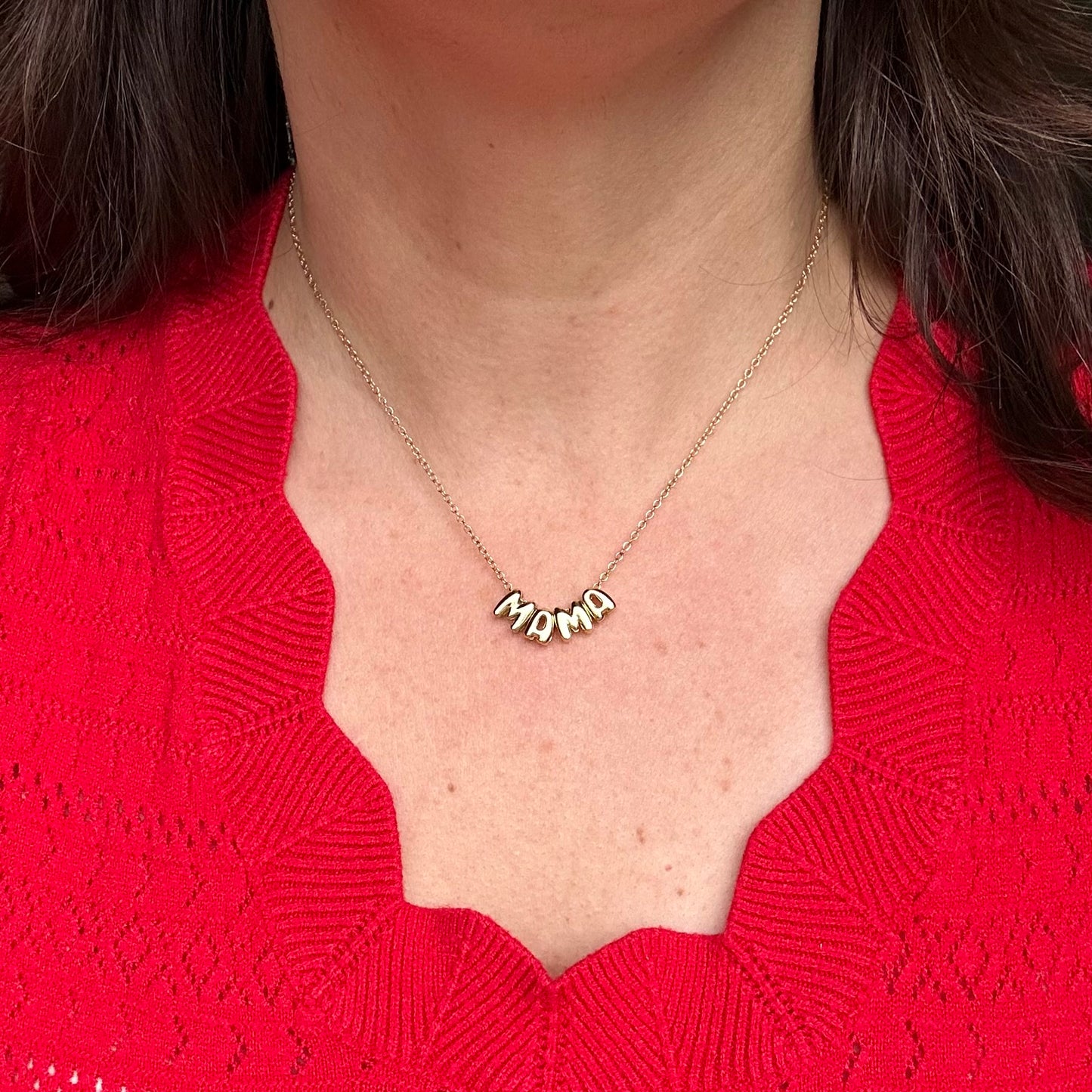 Custom Bubble Letter Necklace - Simply Stated