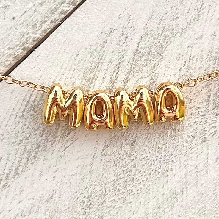Custom Bubble Letter Necklace - Simply Stated
