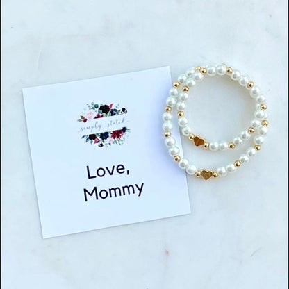 Pearl School Anxiety Matching Bracelet Set - Simply Stated