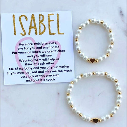Pearl School Anxiety Matching Bracelet Set - Simply Stated