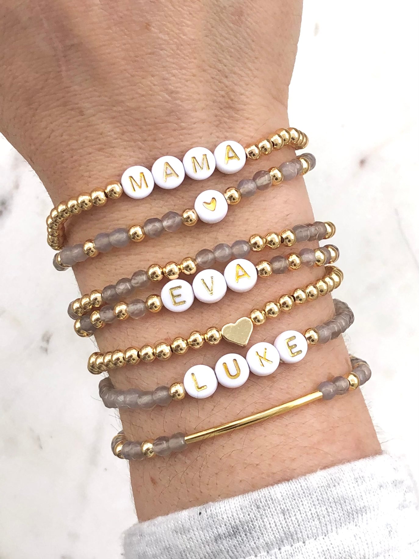 Grey Agate Custom Bracelets