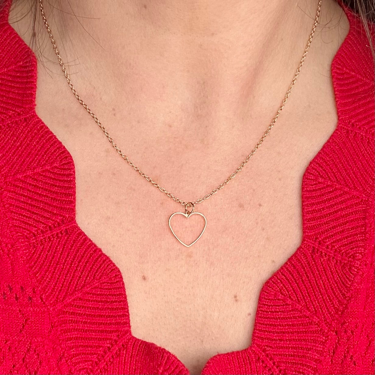 Matching Heart Mother Daughter Necklace Set