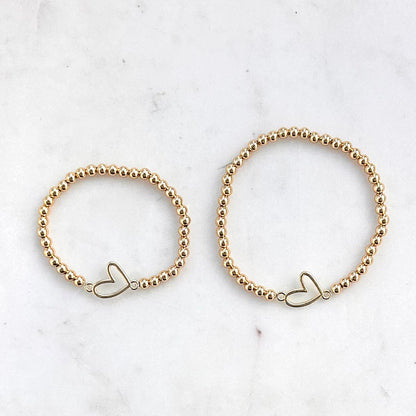 Gold Heart Mother Daughter Matching Bracelet Set - Simply Stated