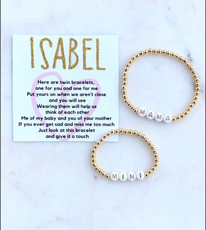 Custom Name School Anxiety Matching Bracelet Set - Simply Stated