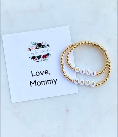 Custom Name School Anxiety Matching Bracelet Set - Simply Stated