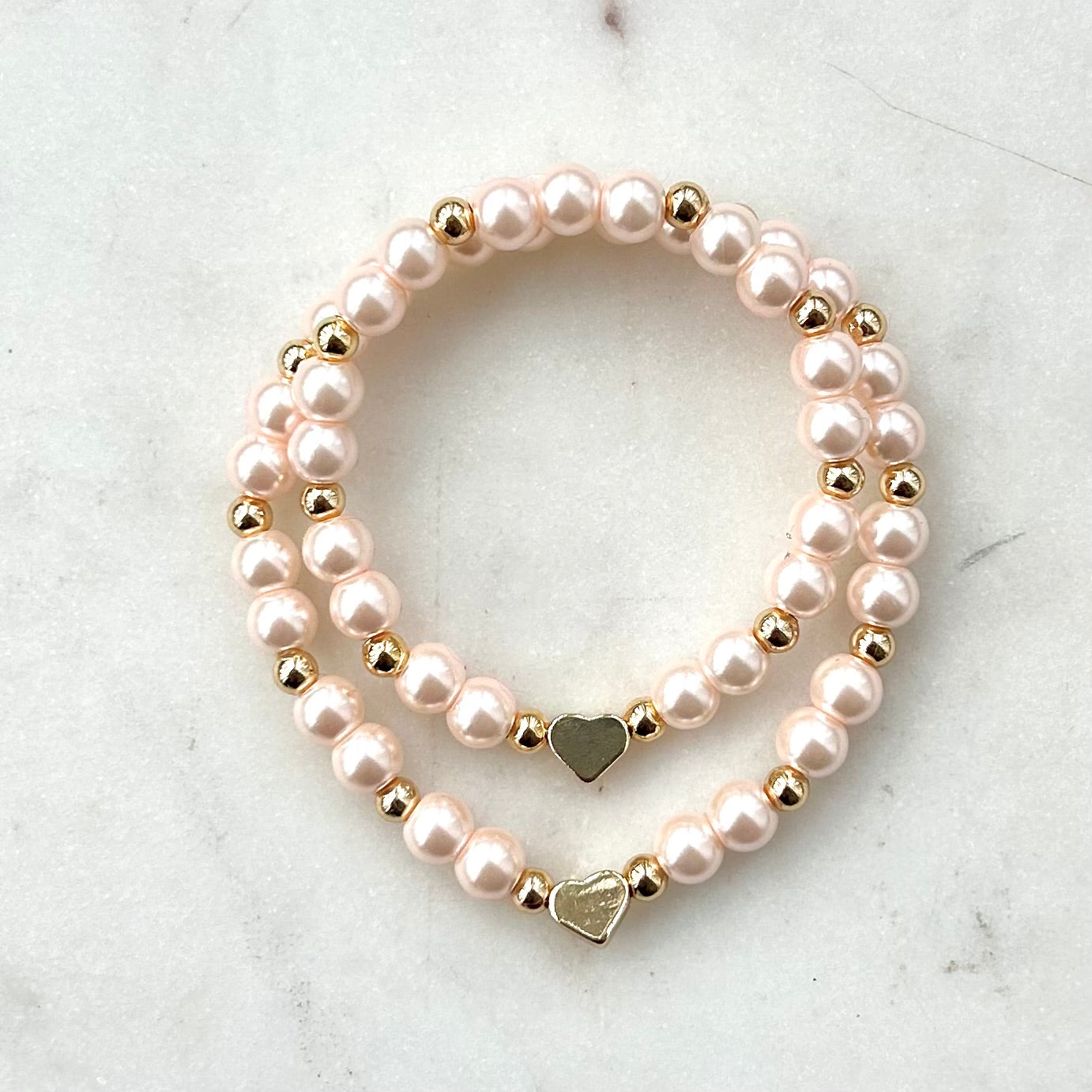 Pink Pearl Heart Valentines Day Matching Set