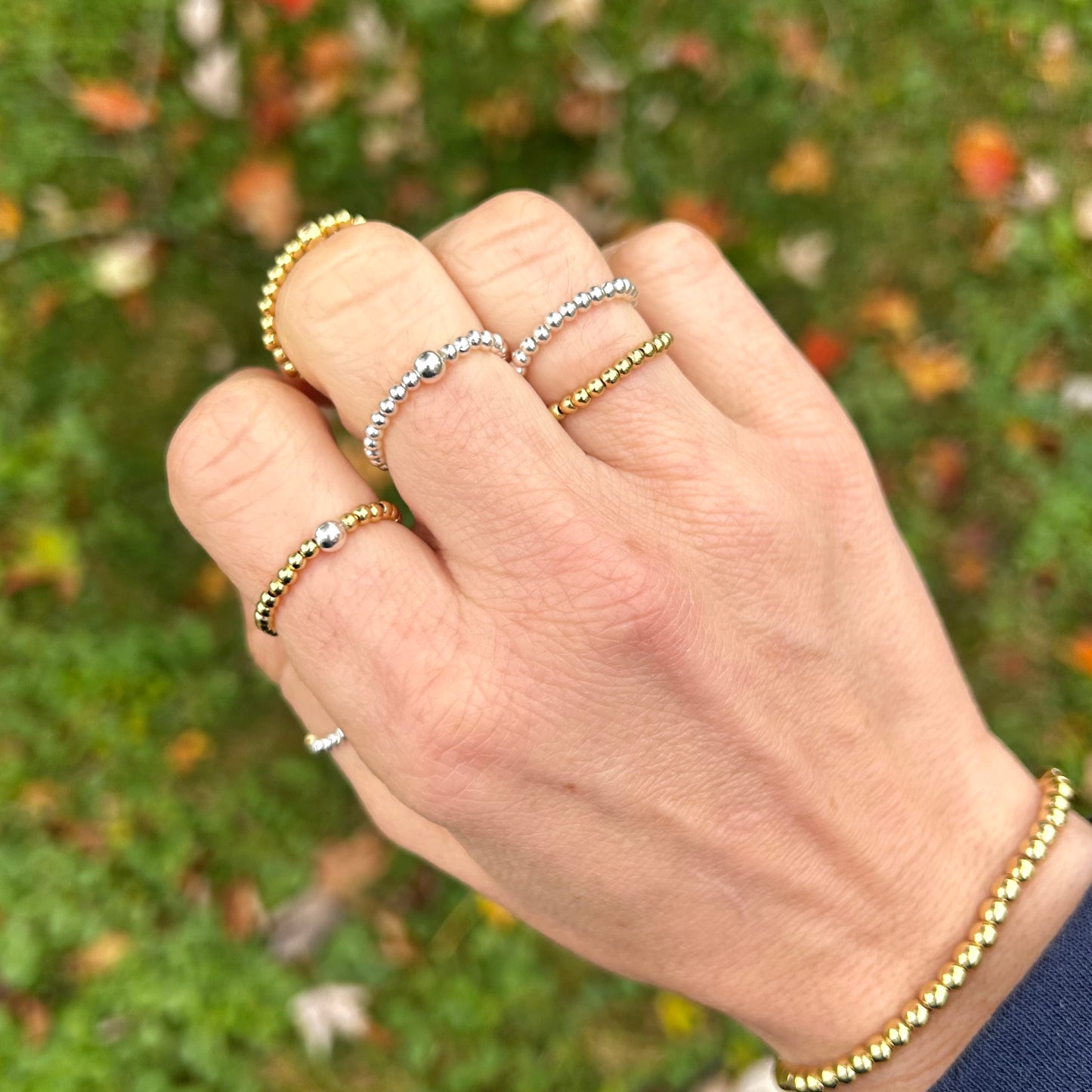 Waterproof Dainty Stacking Rings