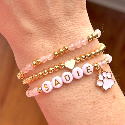 Custom Pet Name Bracelet Stack - Simply Stated