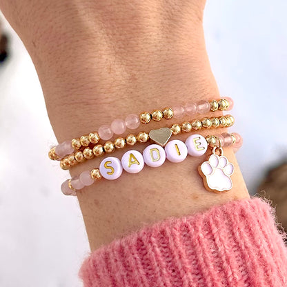 Custom Pet Name Bracelet Stack - Simply Stated