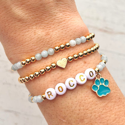 Custom Pet Name Bracelet Stack - Simply Stated