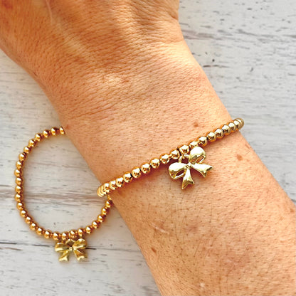 Mother Daughter Gold Bow Bracelet Set - Simply Stated