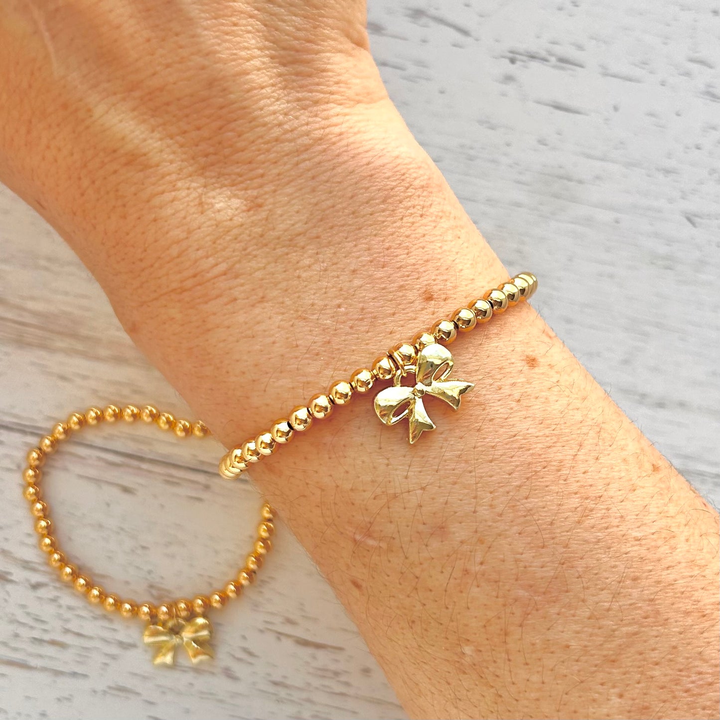 Mother Daughter Gold Bow Bracelet Set