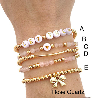 Custom Word Bow Bracelet Stack - Simply Stated