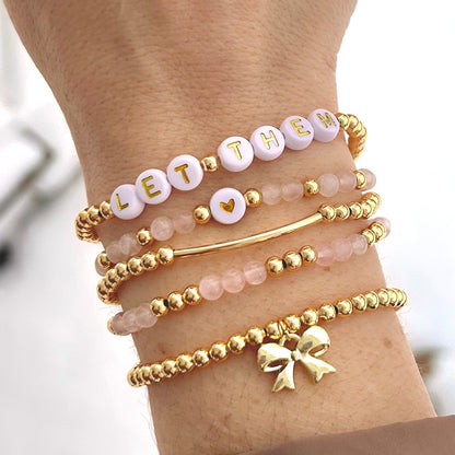 Custom Word Bow Bracelet Stack - Simply Stated
