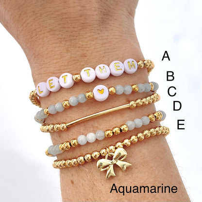 Custom Word Bow Bracelet Stack - Simply Stated