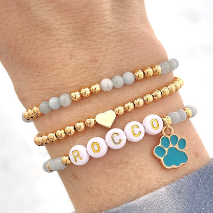 Custom Pet Name Bracelet Stack - Simply Stated