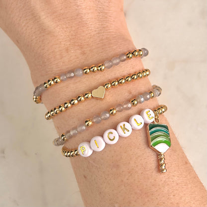 Custom Name Pickleball Bracelet Stack - Simply Stated