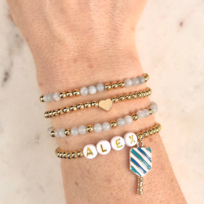 Custom Name Pickleball Bracelet Stack - Simply Stated