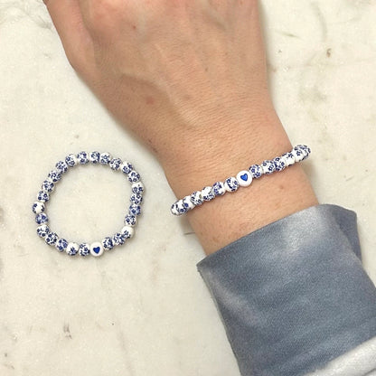 Blue Flower Mother Daughter Matching Bracelet Set - Simply Stated