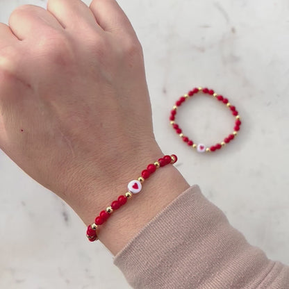 Valentines Day Mother Daughter Matching Bracelet Set
