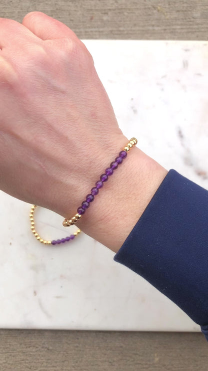 Gemstone Matching Mother Daughter Bracelet Set