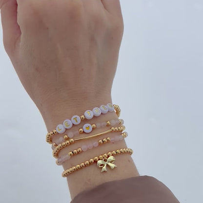 Custom Word Bow Bracelet Stack