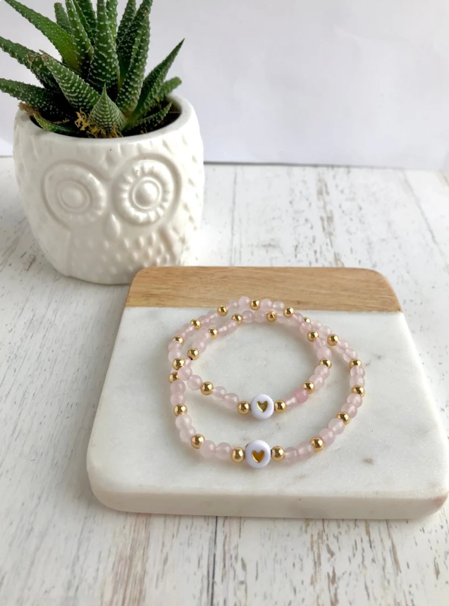 Small Gemstone Matching Bracelet Set